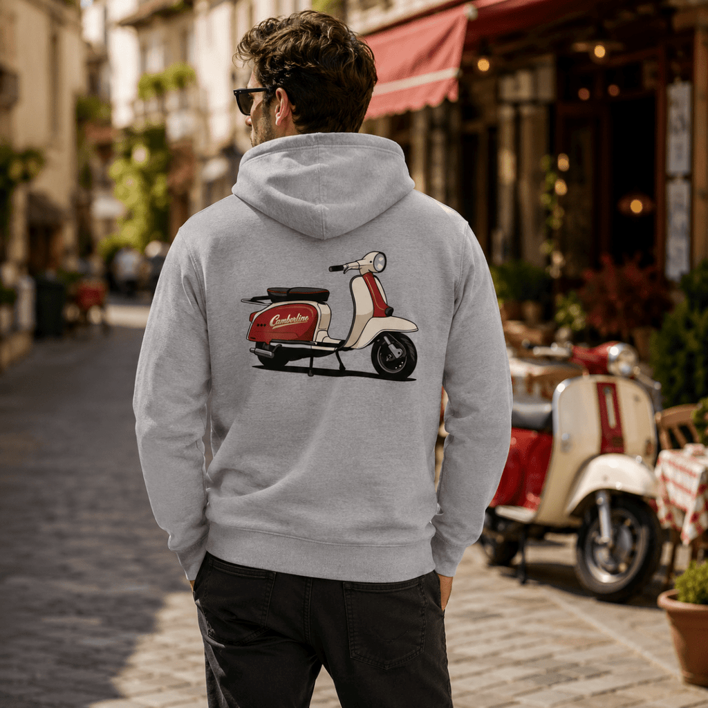 Retro Scooter Mod Graphic hoodie grey marl — Camberline
