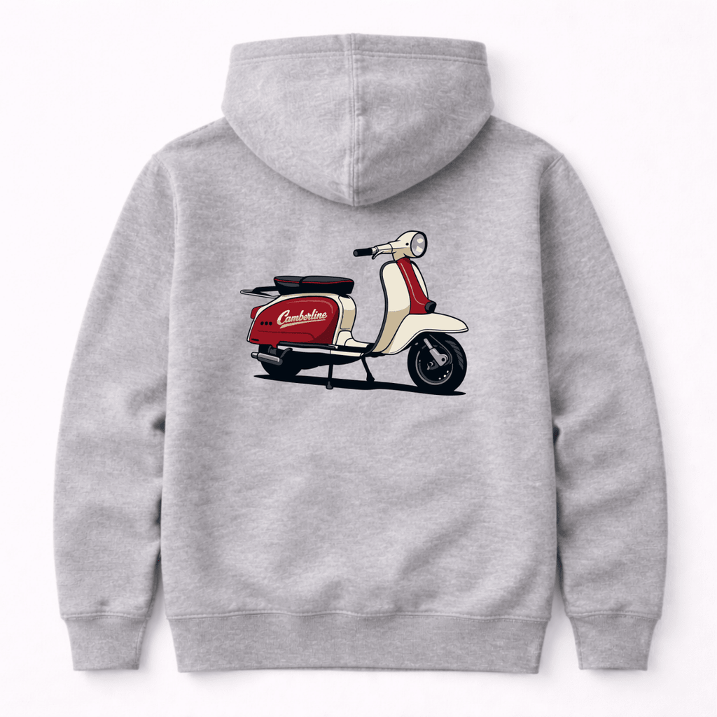 Retro Scooter Mod Graphic hoodie grey marl — Camberline