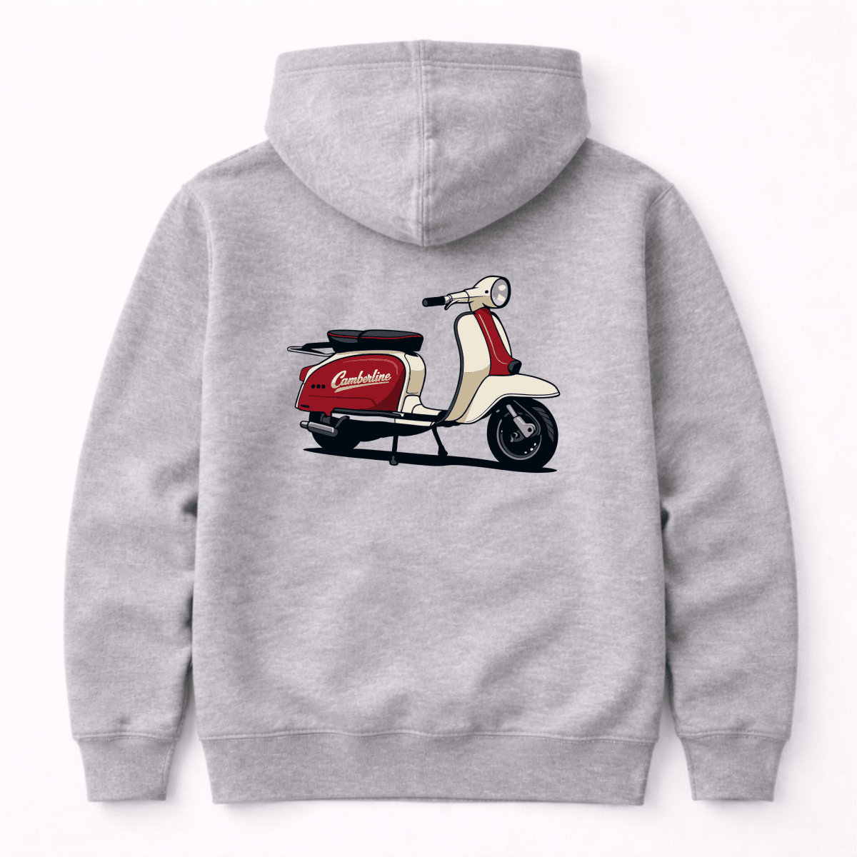 Retro Scooter Mod Graphic hoodie grey marl — Camberline