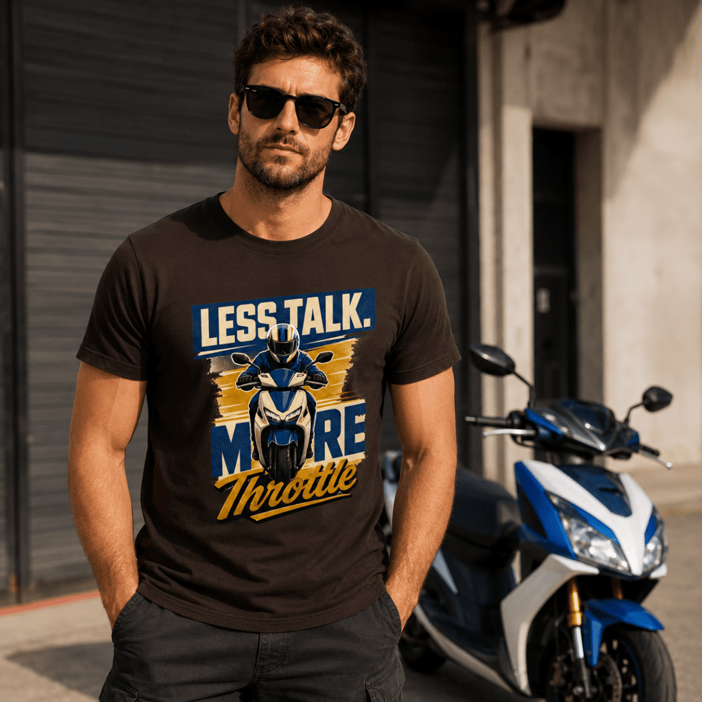 Less Talk More Throttle Rider t-shirt dark brown — Camberline