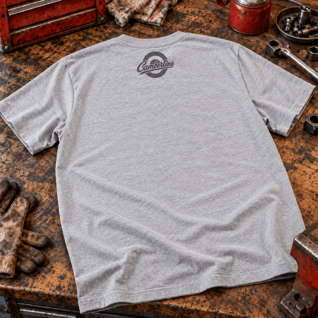 1976 retro hatchback t-shirt in sport grey (heather grey), back garment view – car-ts-0157