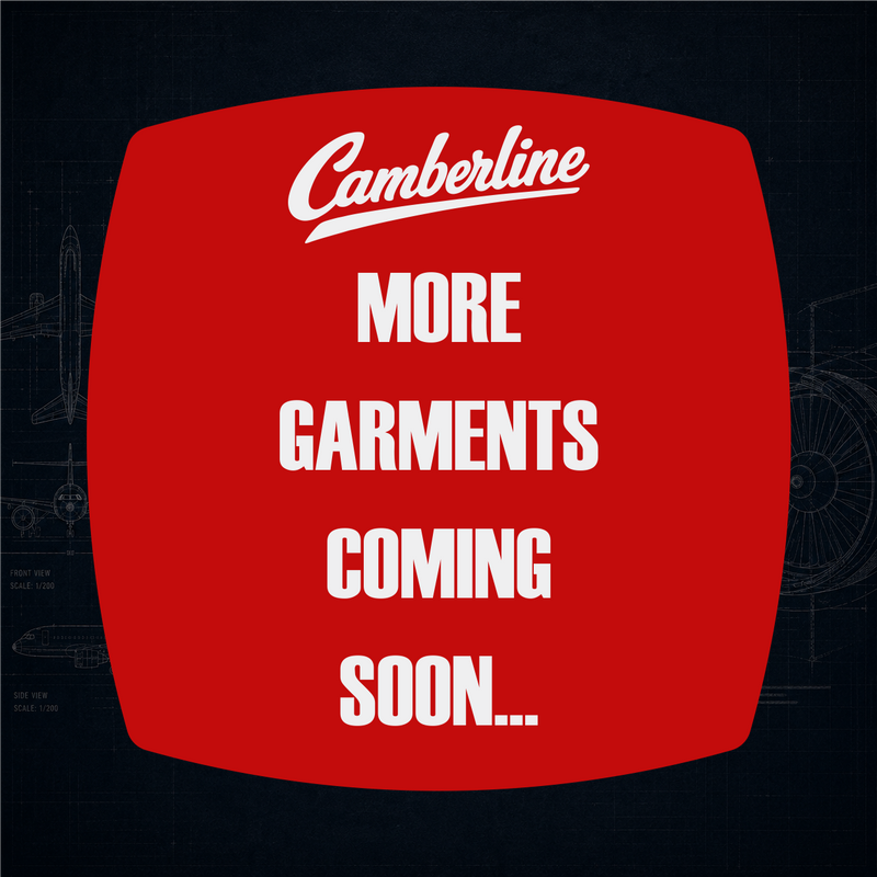 Red square with 'Camberline' text on a black background