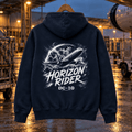 Horizon Rider DC-10 navy aviation hoodie at wet ramp maintenance shelter