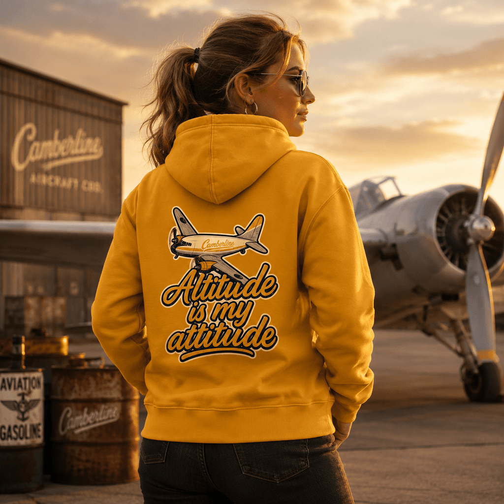 Altitude Is My Attitude Vintage Prop Plane Hoodie by Camberline