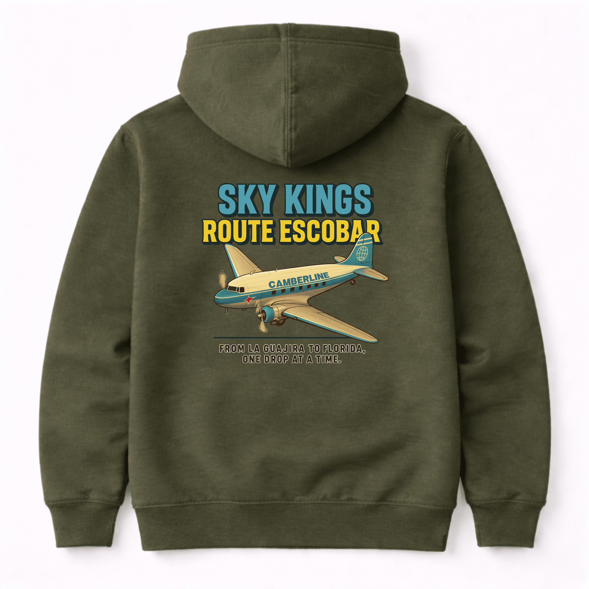 Sky Kings Route Escobar Twin Engine Aviation Graphic Hoodie