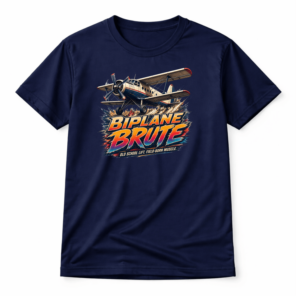 Aviation Graphic T-Shirt – Skyboss Classic Biplane Vintage