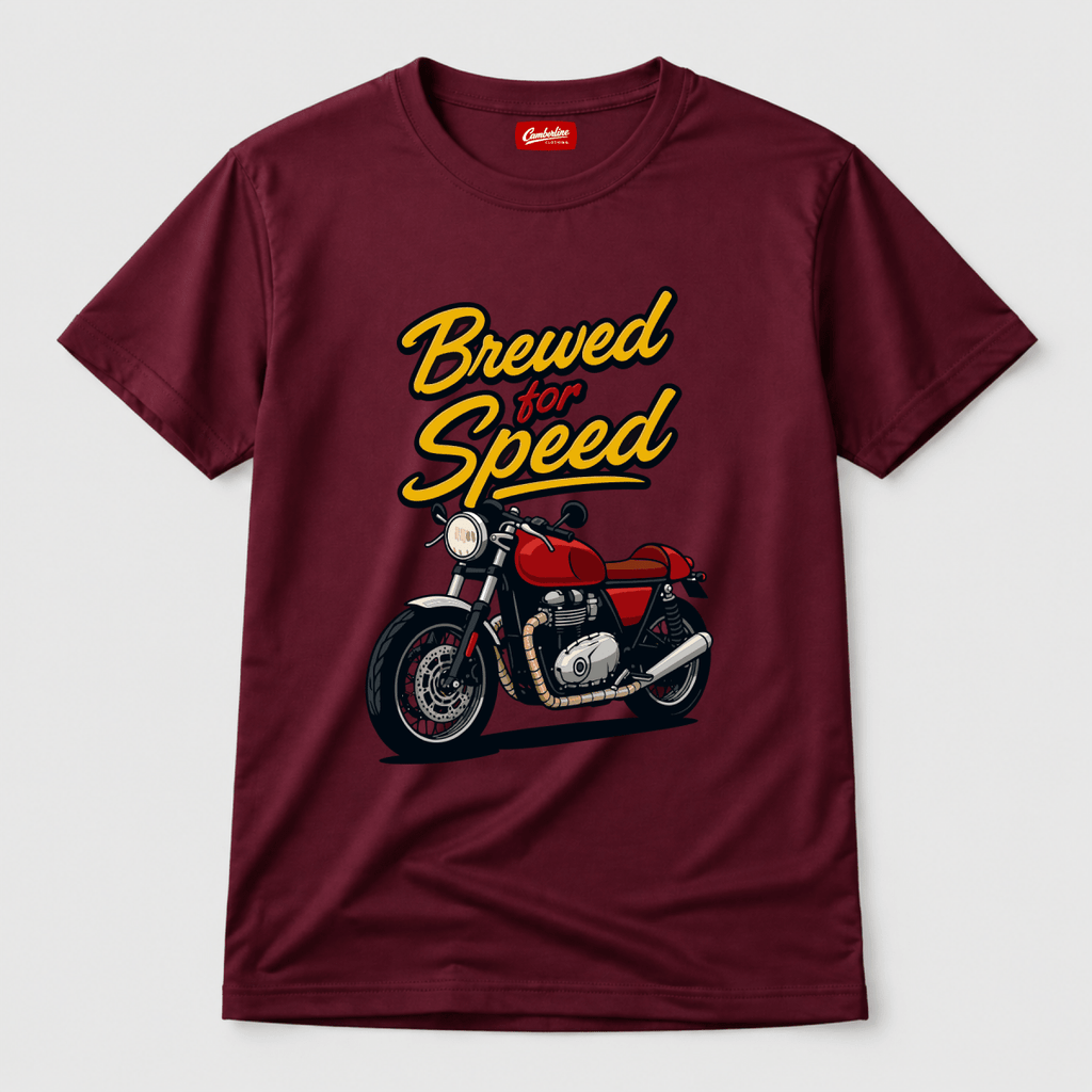 Brewed For Speed Cafe Racer t-shirt burgundy — Camberline