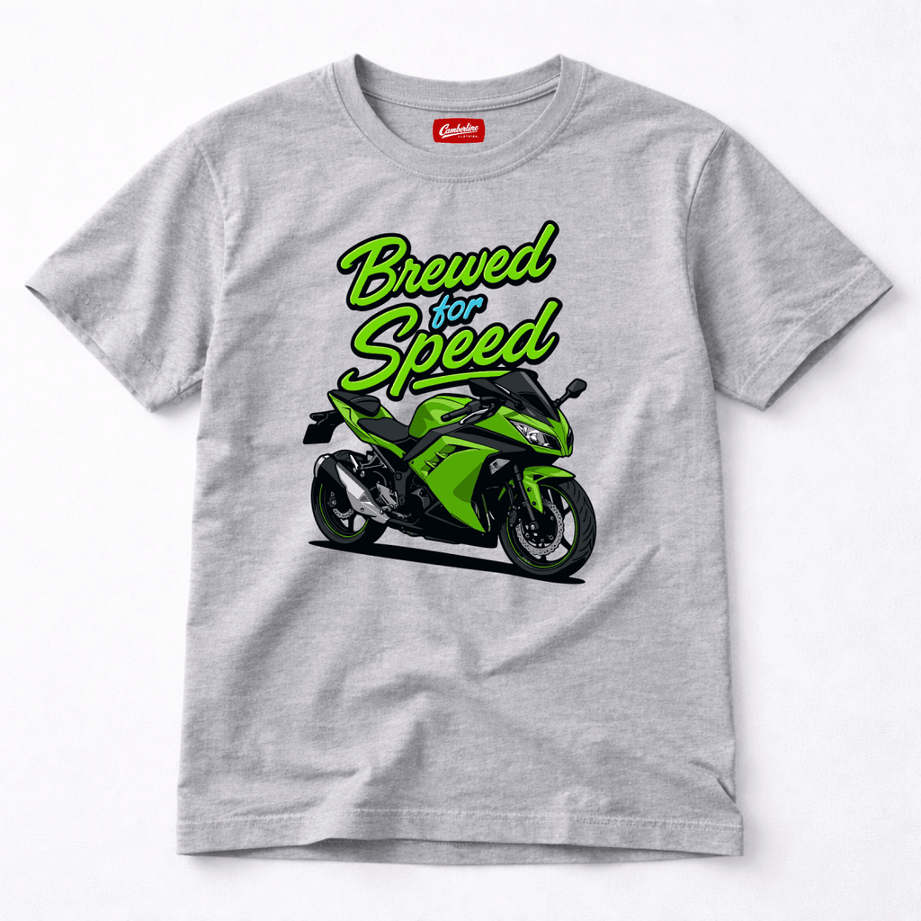Brewed For Speed Green Sport Bike t-shirt grey marl — Camberline