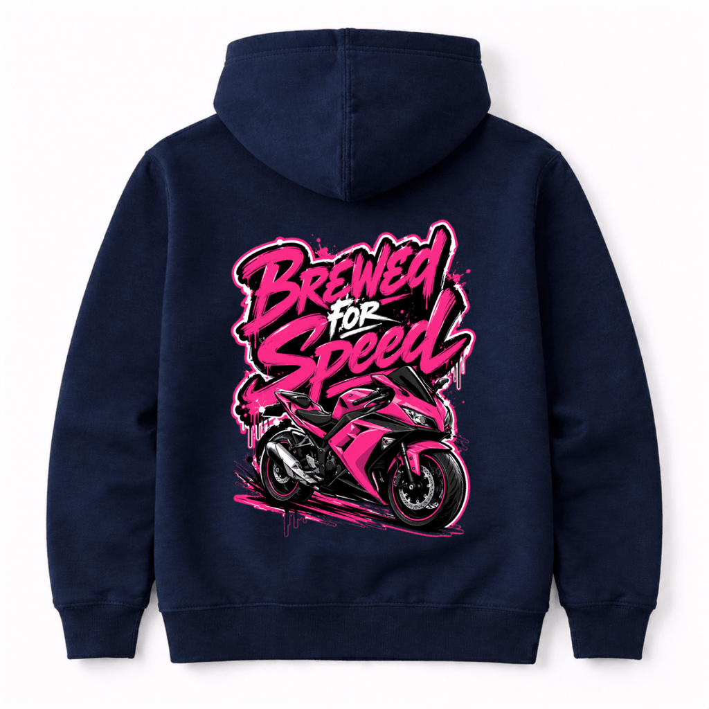 Brewed For Speed Pink Superbike hoodie navy — Camberline
