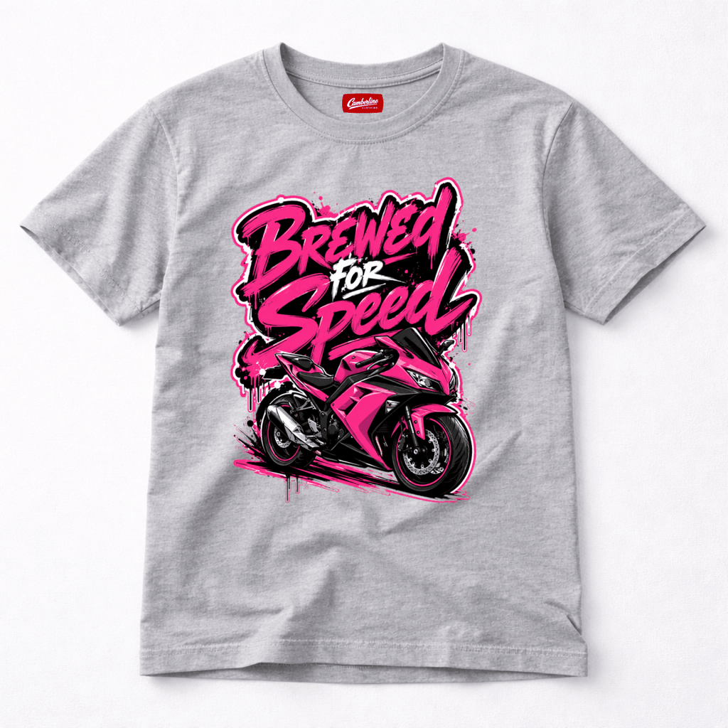 Brewed For Speed Pink Superbike t-shirt grey marl — Camberline