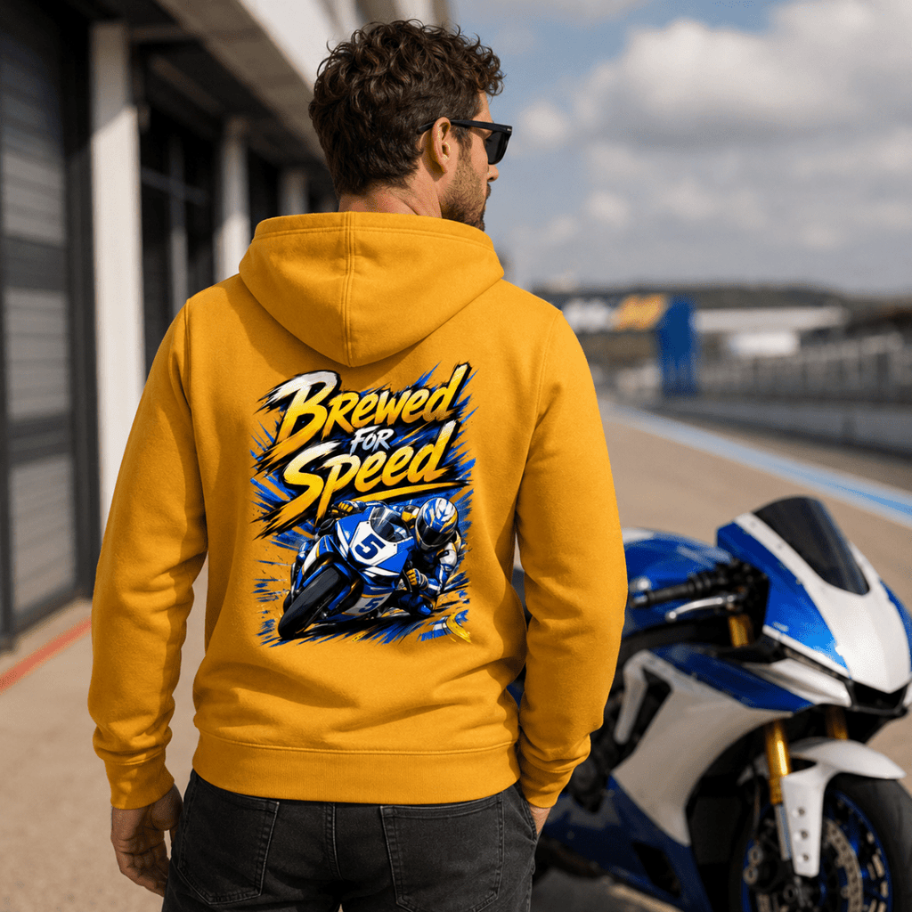Brewed For Speed Superbike Racing hoodie mustard — Camberline