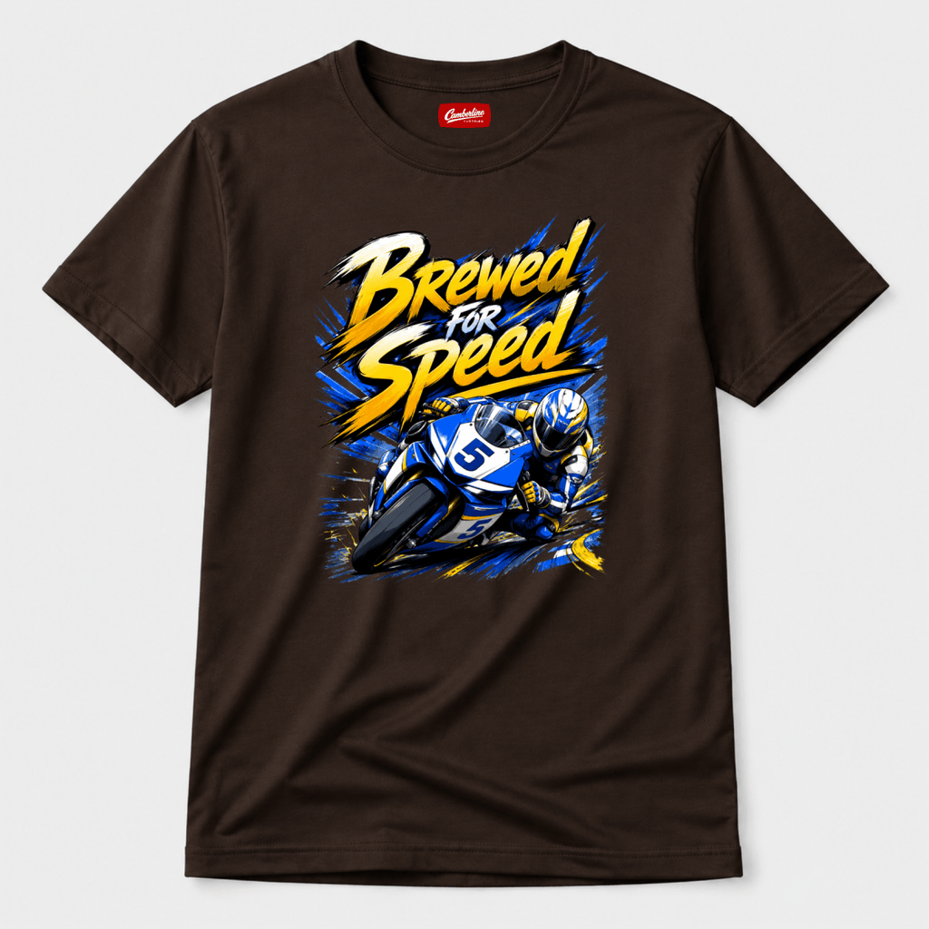 Brewed For Speed Superbike Racing t-shirt dark brown — Camberline