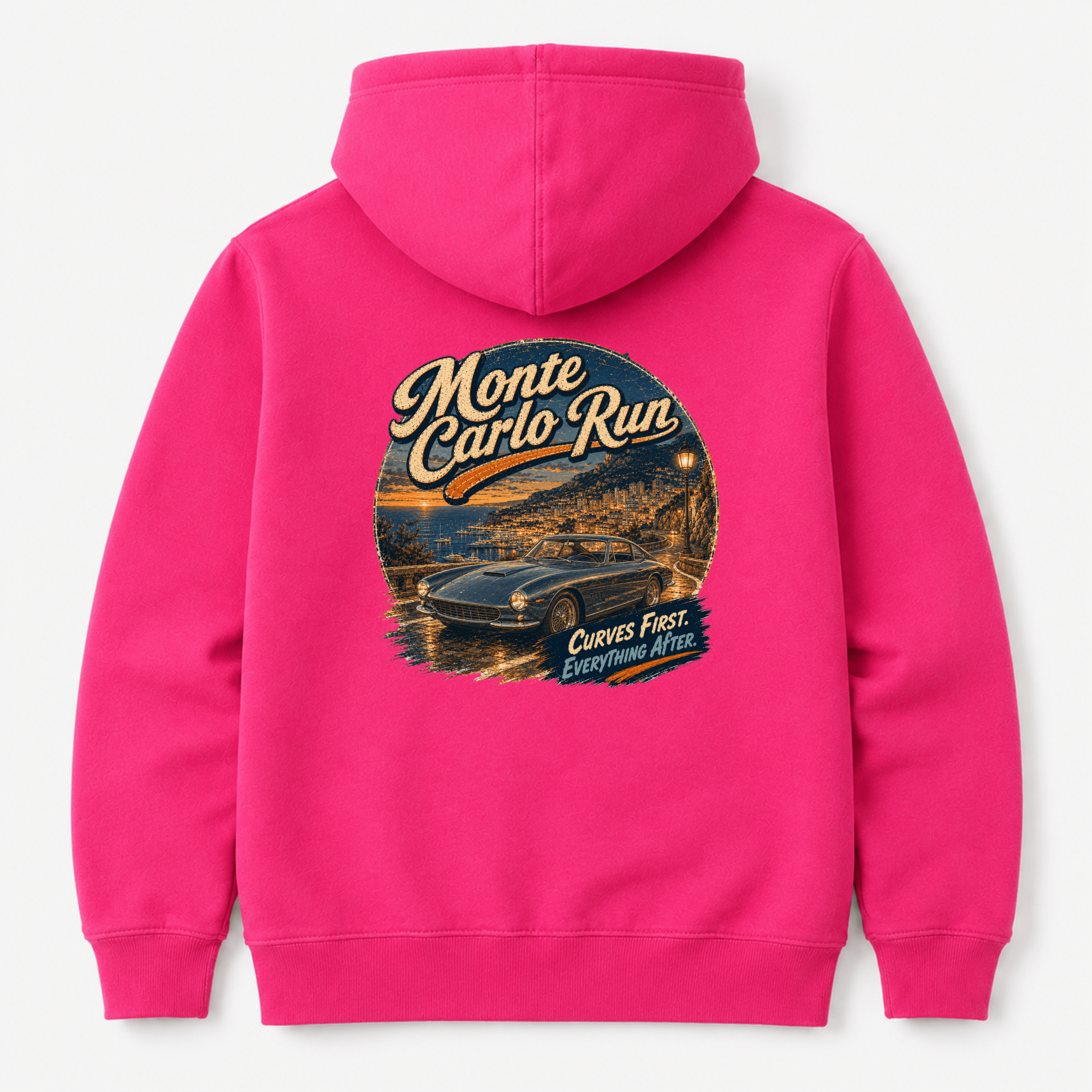 Camberline Monte Carlo Run Classic Coupe Hoodie back print