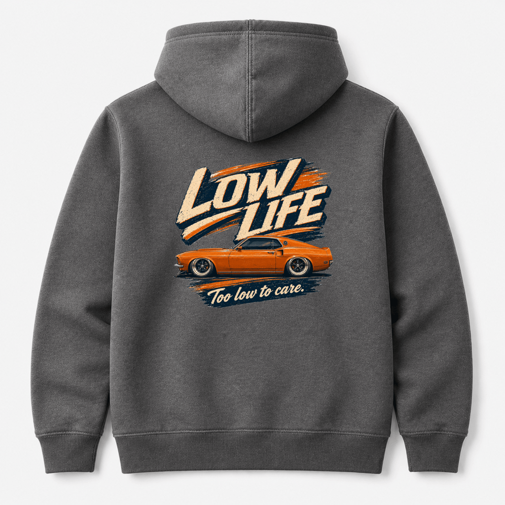Camberline Low Life Muscle Car Hoodie back print