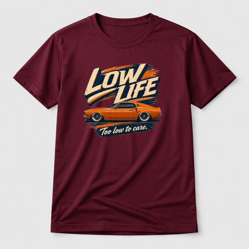Camberline Low Life Muscle Car T-Shirt front print