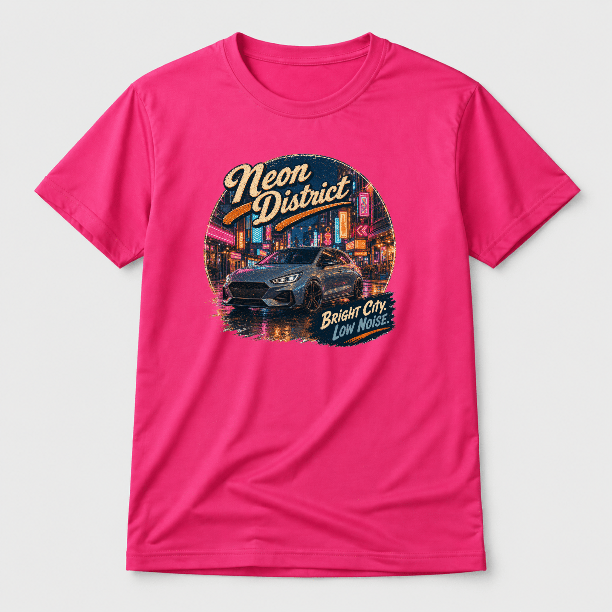 Camberline Neon District Hot Hatch T-Shirt front print