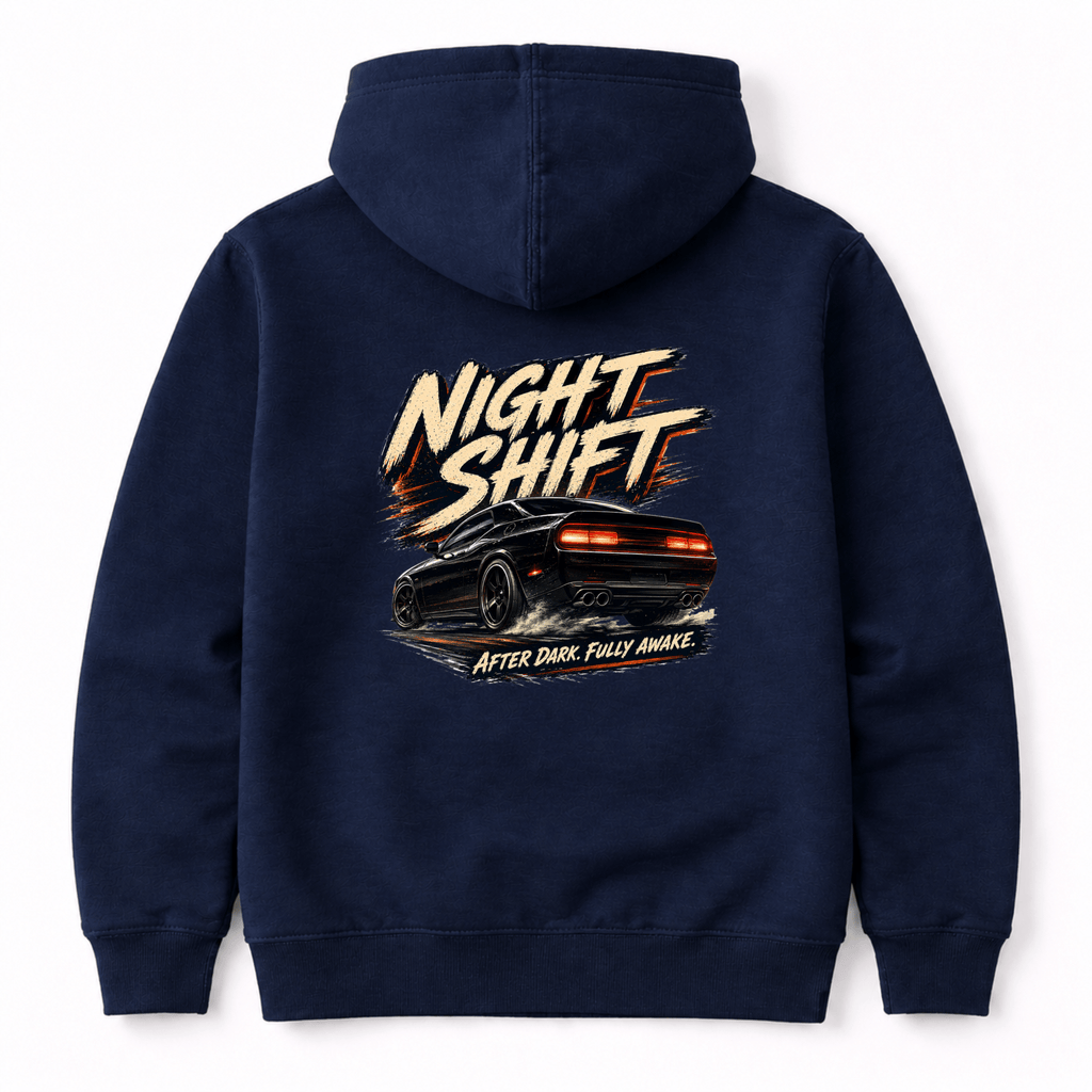 Camberline Night Shift Muscle Car Hoodie back print