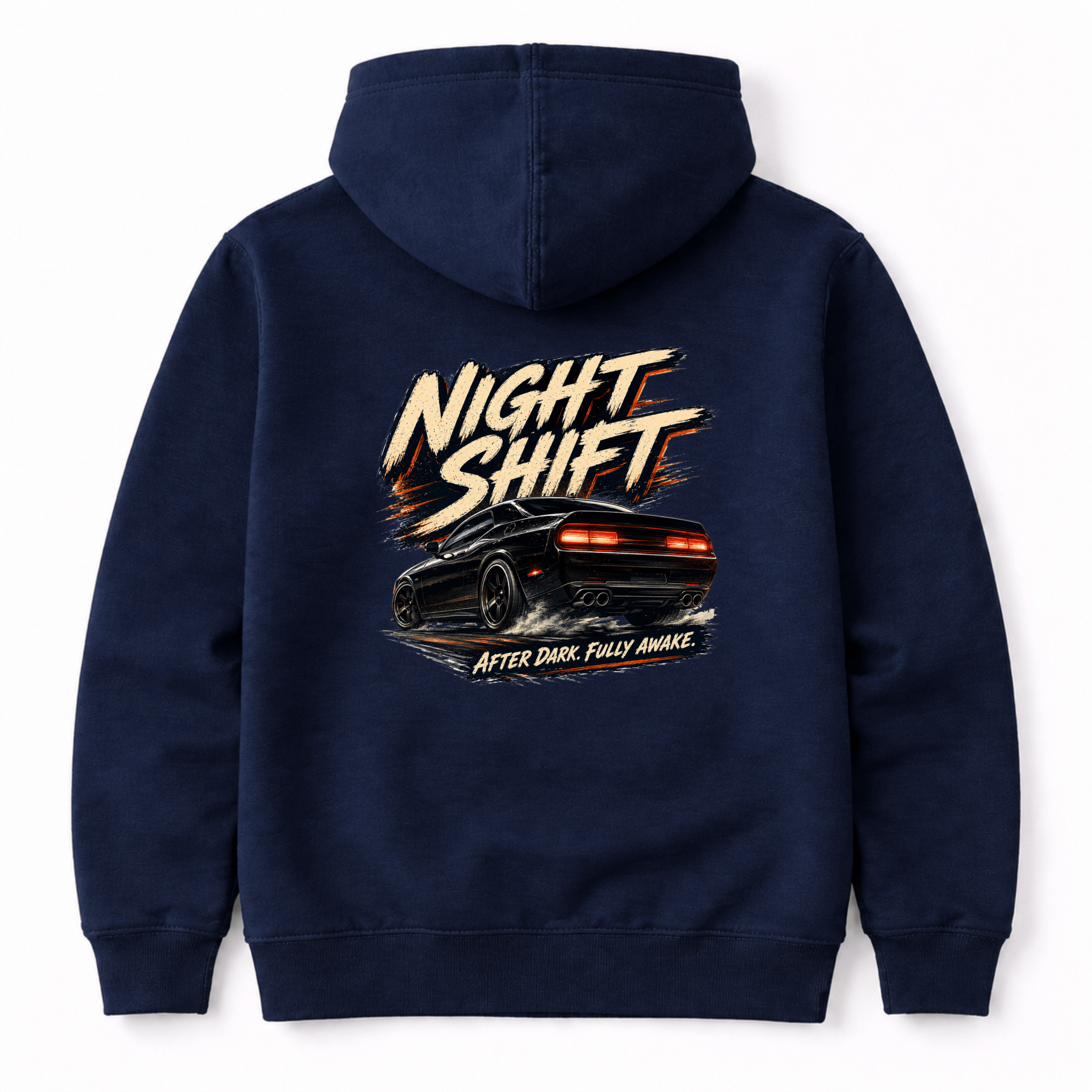 Camberline Night Shift Muscle Car Hoodie back print