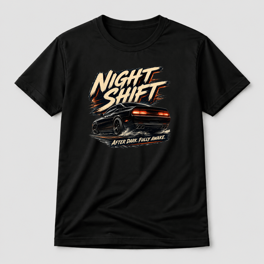 Camberline Night Shift Muscle Car T-Shirt front print