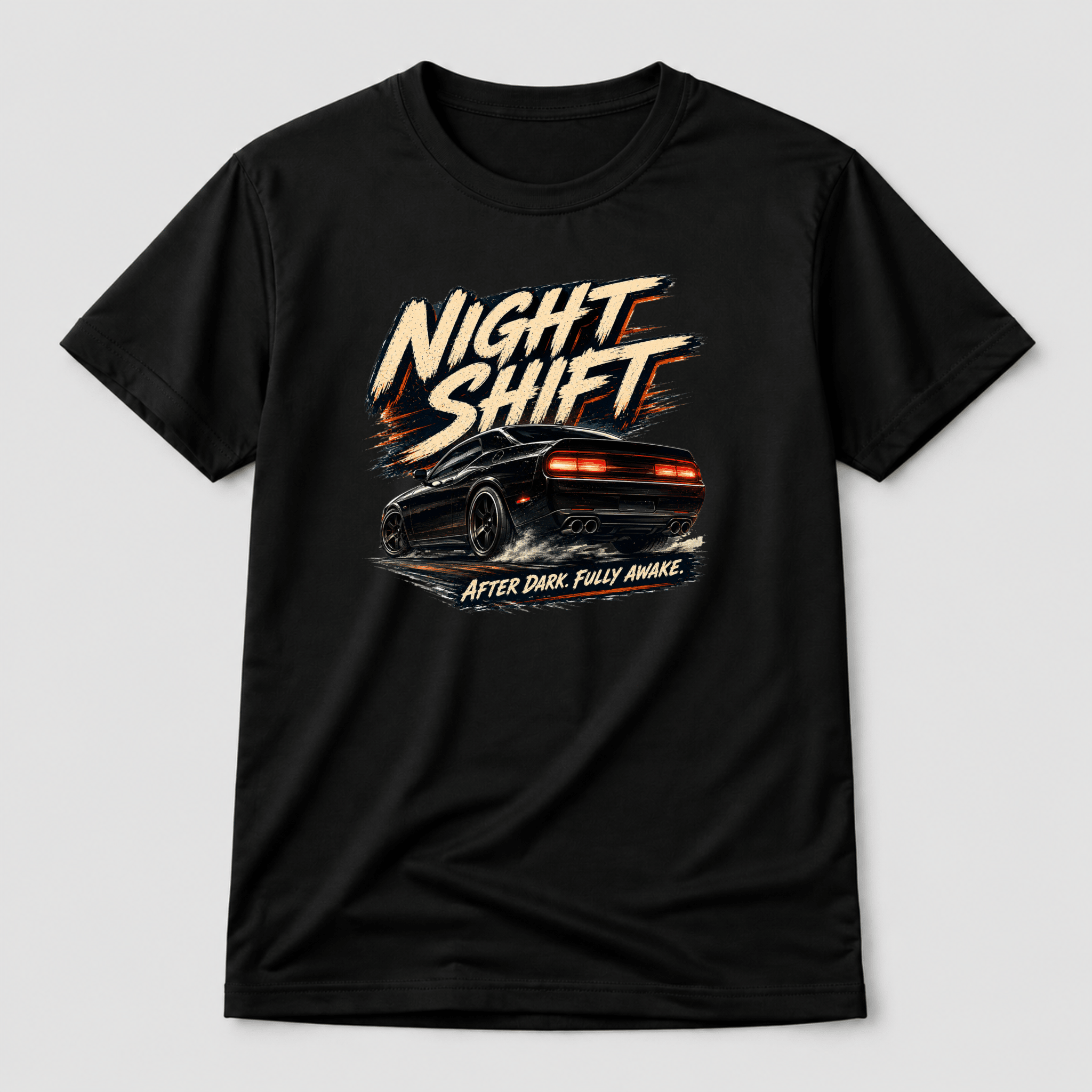 Camberline Night Shift Muscle Car T-Shirt front print