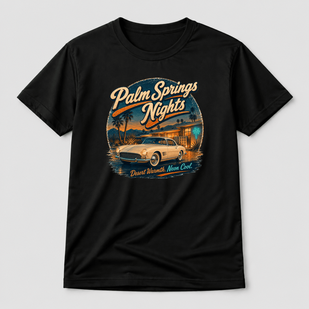 Camberline Palm Spring Nights Classic Roadster T-Shirt front print