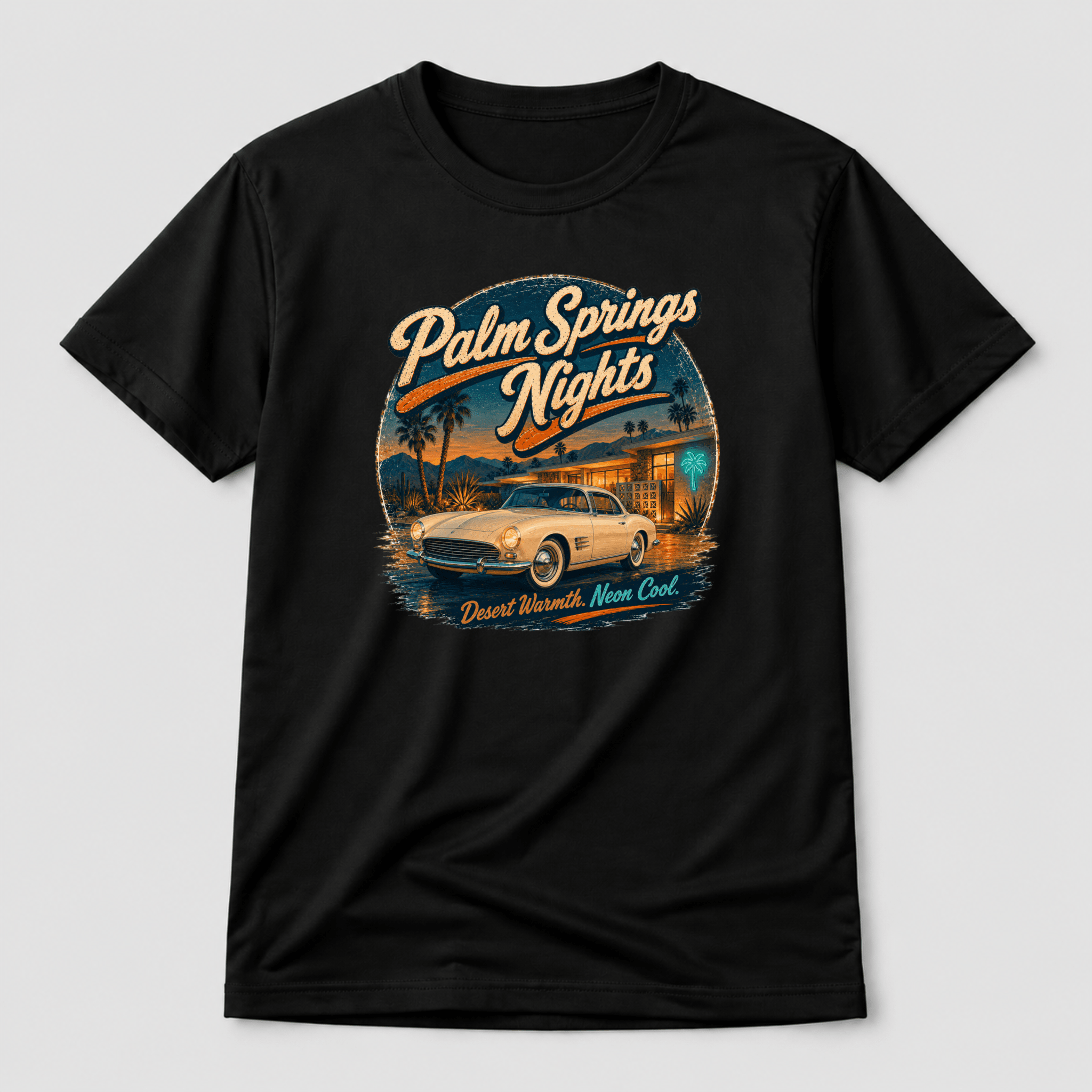 Camberline Palm Spring Nights Classic Roadster T-Shirt front print