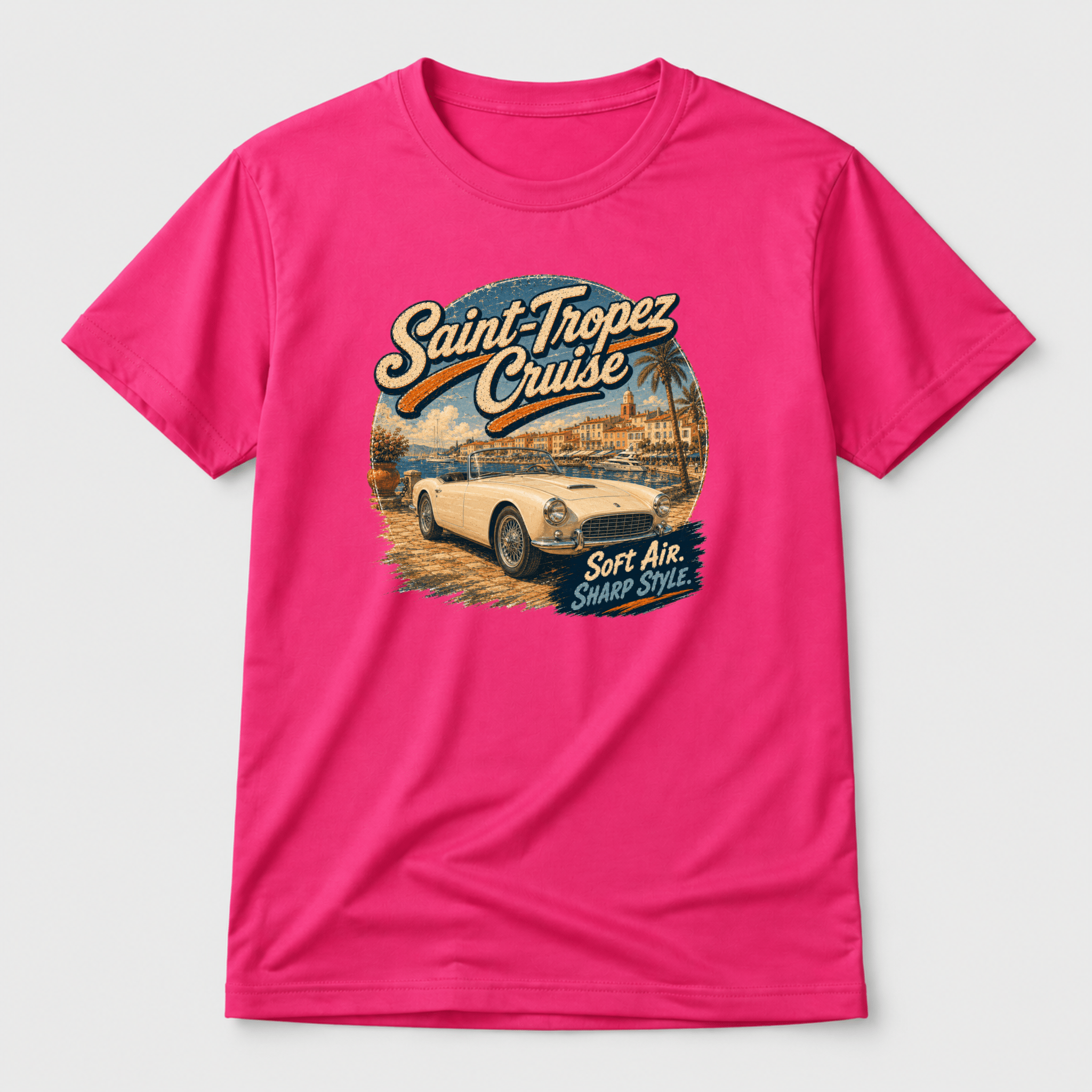 Camberline Saint Tropez Cruise Classic Roadster T-Shirt front print