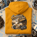 Camberline Classic Scooter Graphic Hoodie - Continental Club Vintage Mod mustard themed garment hero