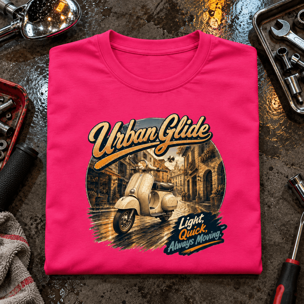 Camberline Classic Scooter Graphic T-Shirt - Urban Glide Mod pink themed garment hero