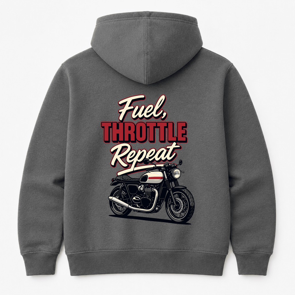 Fuel Throttle Repeat Cafe Racer hoodie charcoal — Camberline