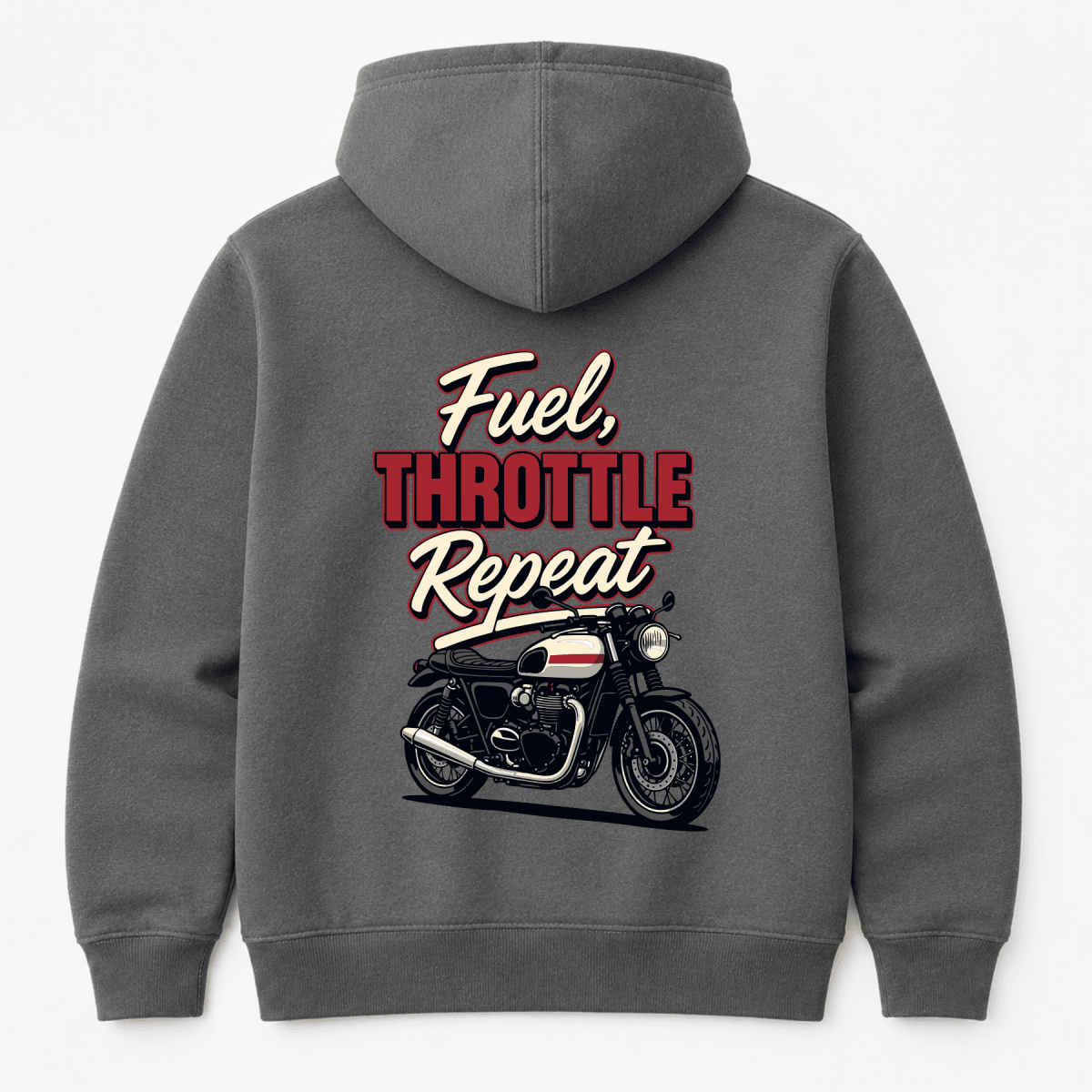 Fuel Throttle Repeat Cafe Racer hoodie charcoal — Camberline