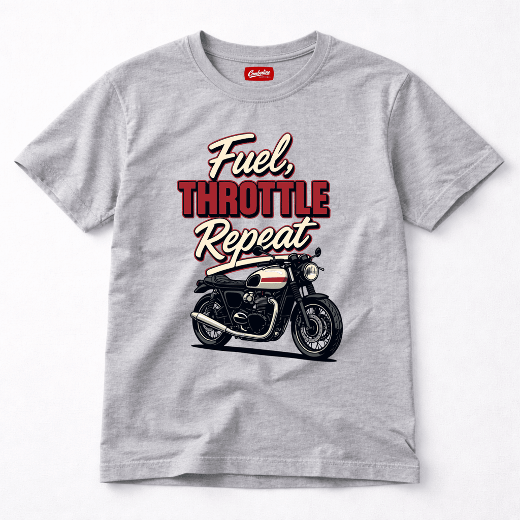Fuel Throttle Repeat Cafe Racer t-shirt grey marl — Camberline