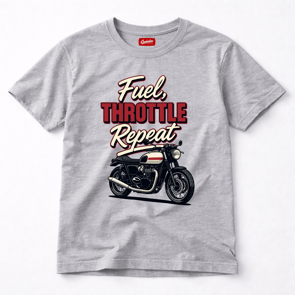 Fuel Throttle Repeat Cafe Racer t-shirt grey marl — Camberline