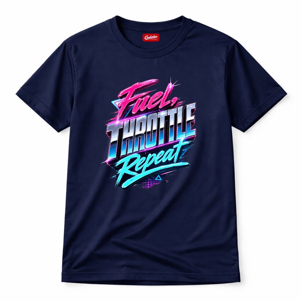 Fuel Throttle Repeat Retrowave t-shirt navy — Camberline