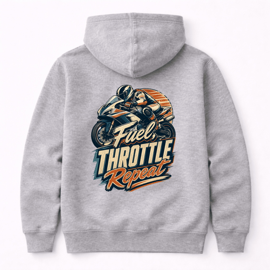 Fuel Throttle Repeat Superbike hoodie grey marl — Camberline