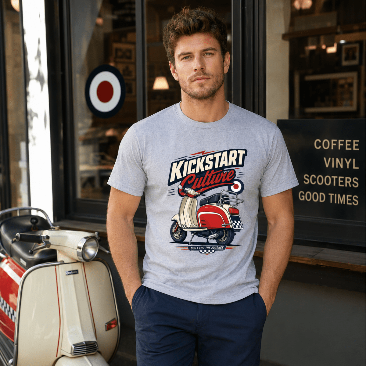 Kickstart Culture Journey Scooter t-shirt grey marl — Camberline