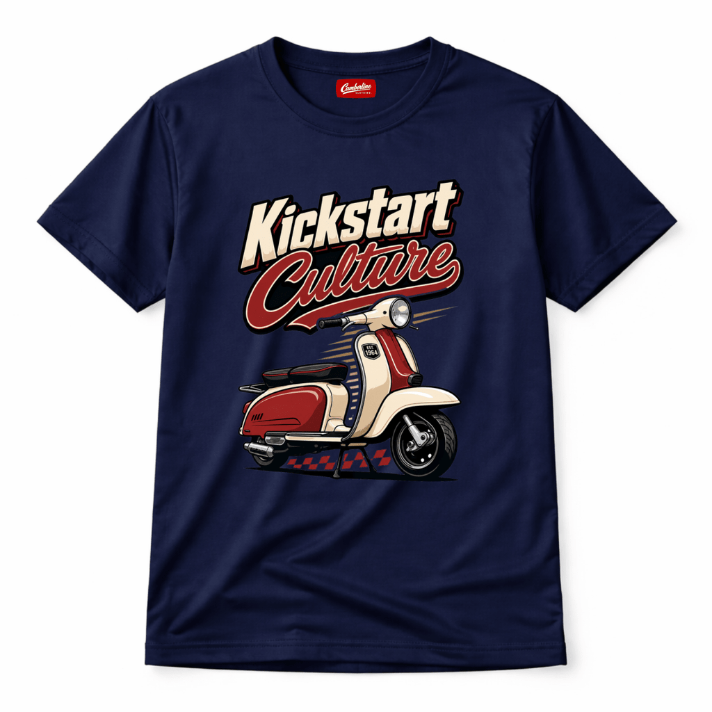 Kickstart Culture Mod Scooter t-shirt navy — Camberline