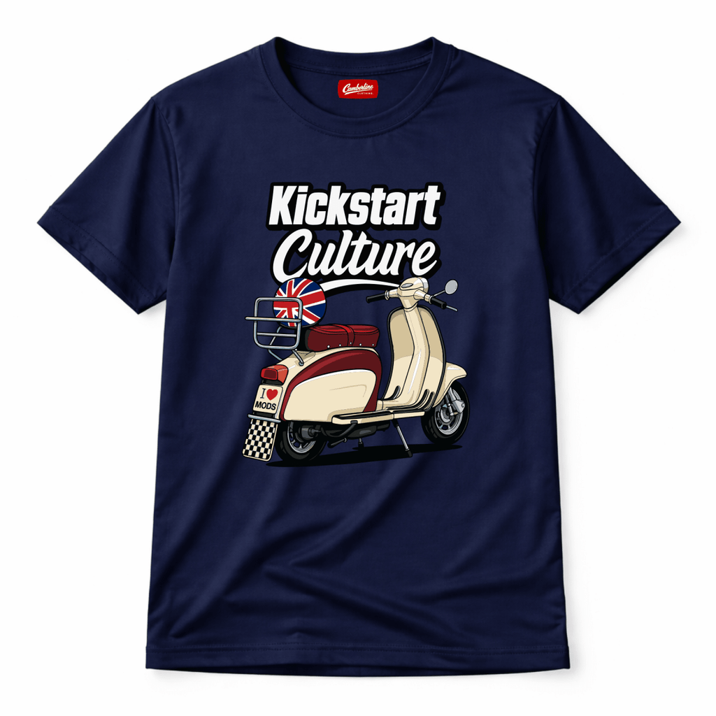 Kickstart Culture British Scooter t-shirt navy — Camberline