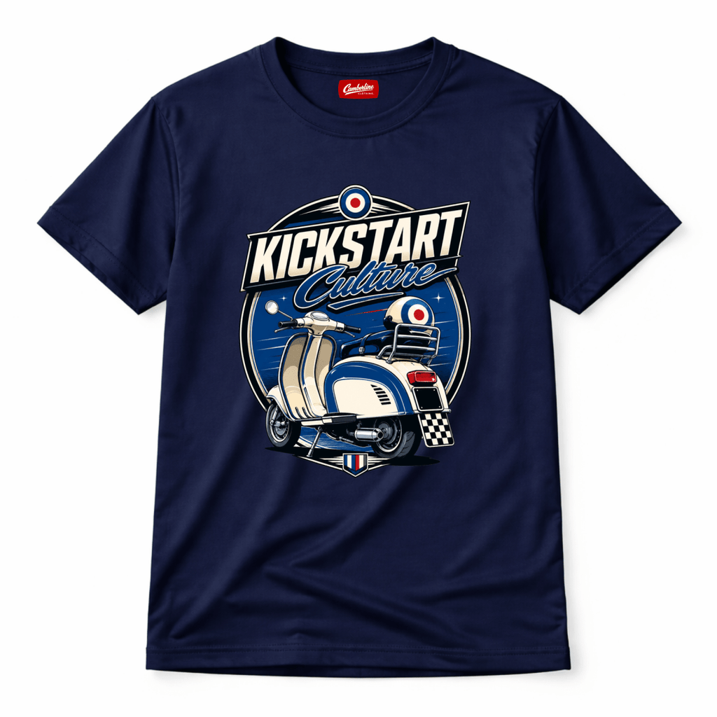 Kickstart Culture Mod Target Scooter t-shirt navy — Camberline
