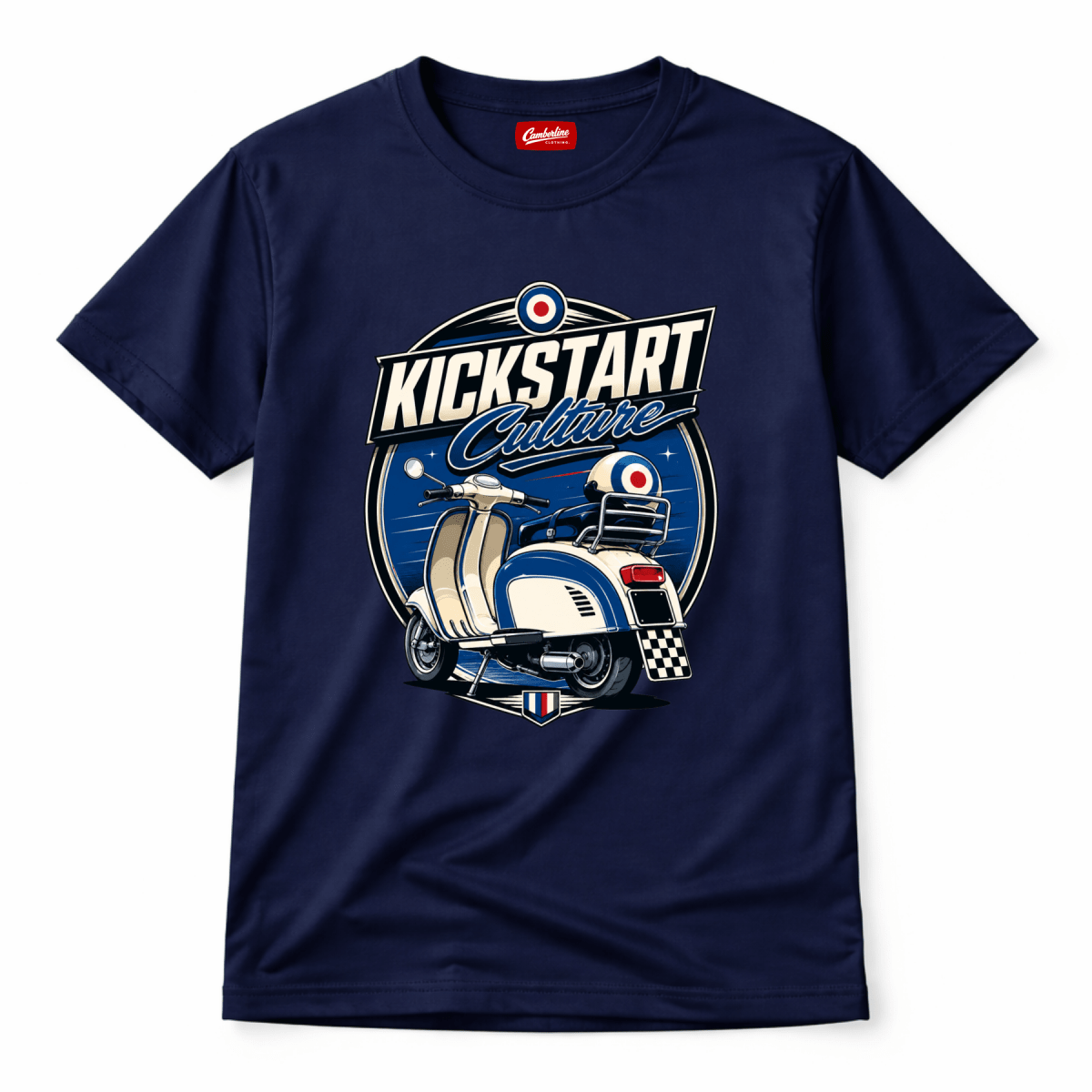 Kickstart Culture Mod Target Scooter t-shirt navy — Camberline
