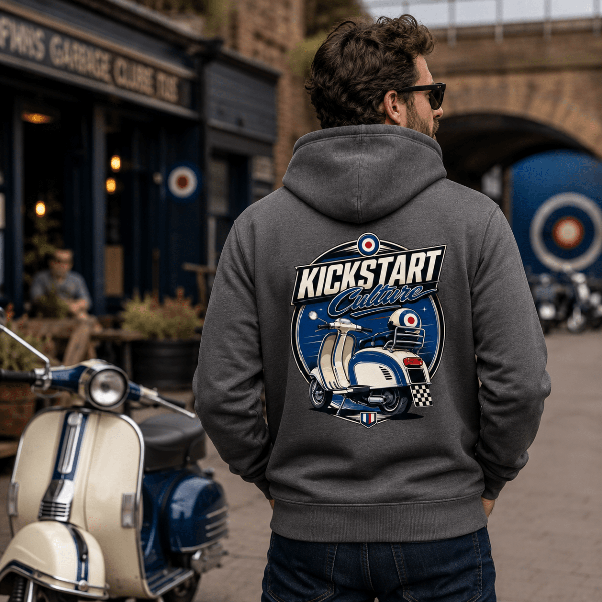 Kickstart Culture Mod Target Scooter hoodie charcoal — Camberline