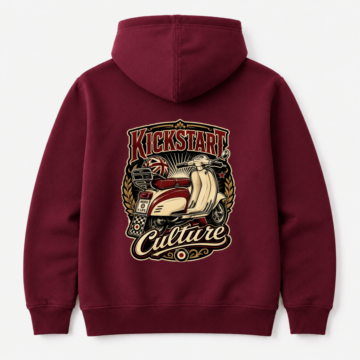 Kickstart Culture Mods 4 Life hoodie burgundy — Camberline