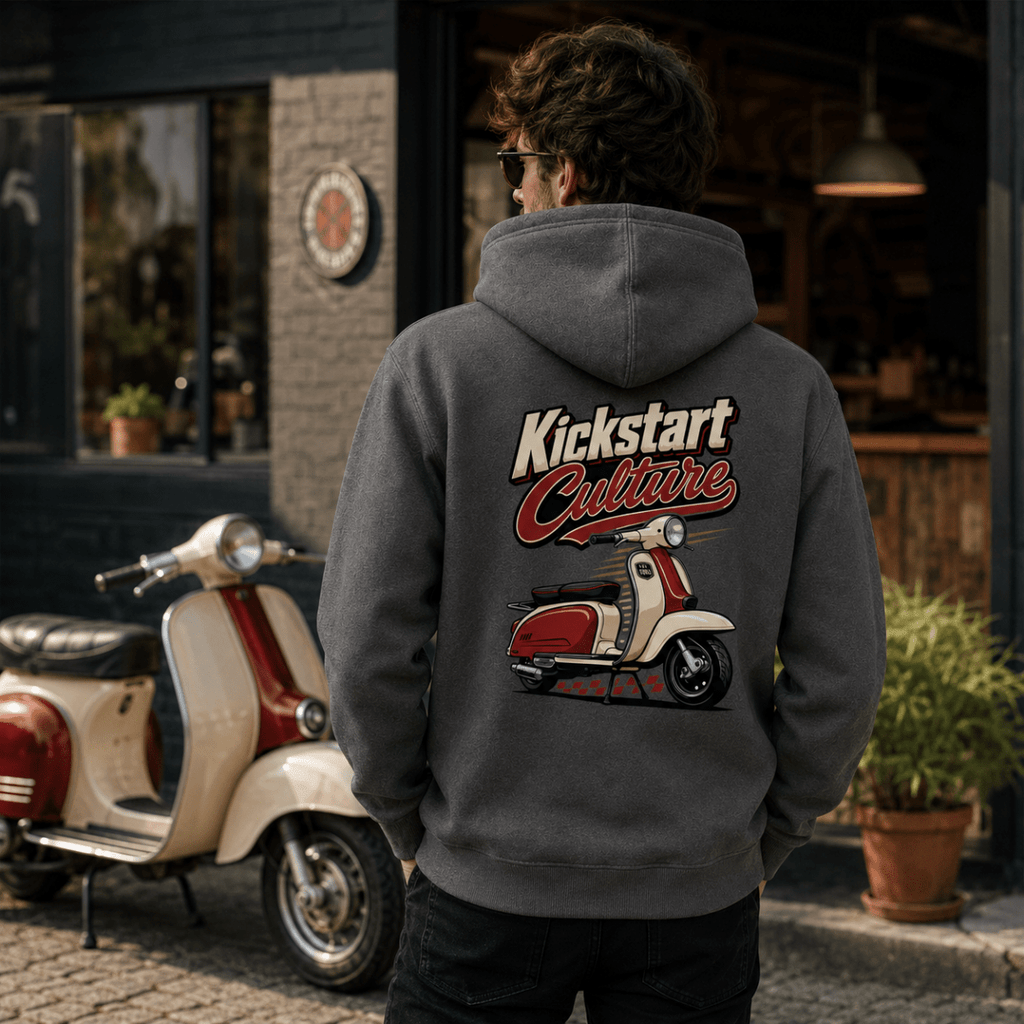 Kickstart Culture Retro Scooter hoodie charcoal — Camberline