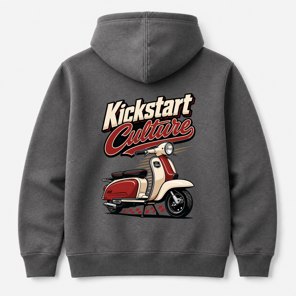 Kickstart Culture Retro Scooter hoodie charcoal — Camberline