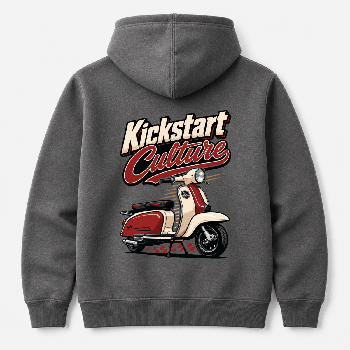 Kickstart Culture Retro Scooter hoodie charcoal — Camberline