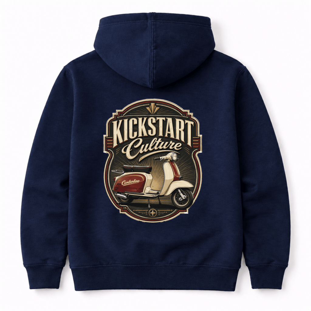 Kickstart Culture Vintage Scooter hoodie navy — Camberline