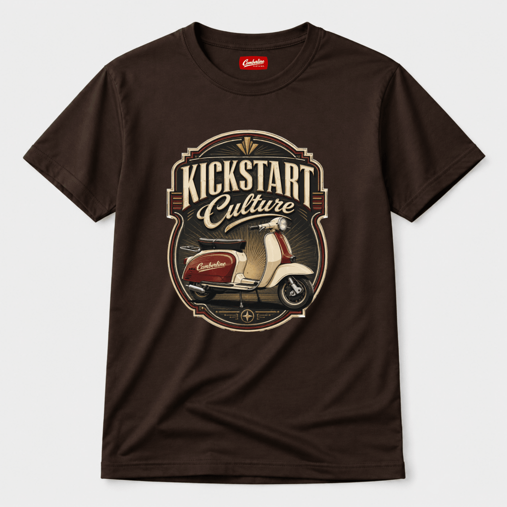 Kickstart Culture Vintage Scooter t-shirt dark brown — Camberline