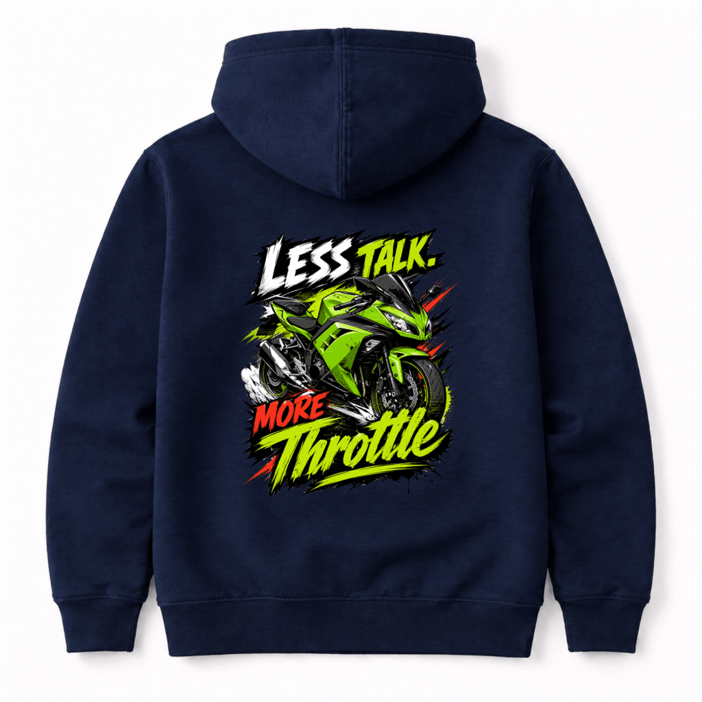 Less Talk More Throttle Sport Bike hoodie navy — Camberline