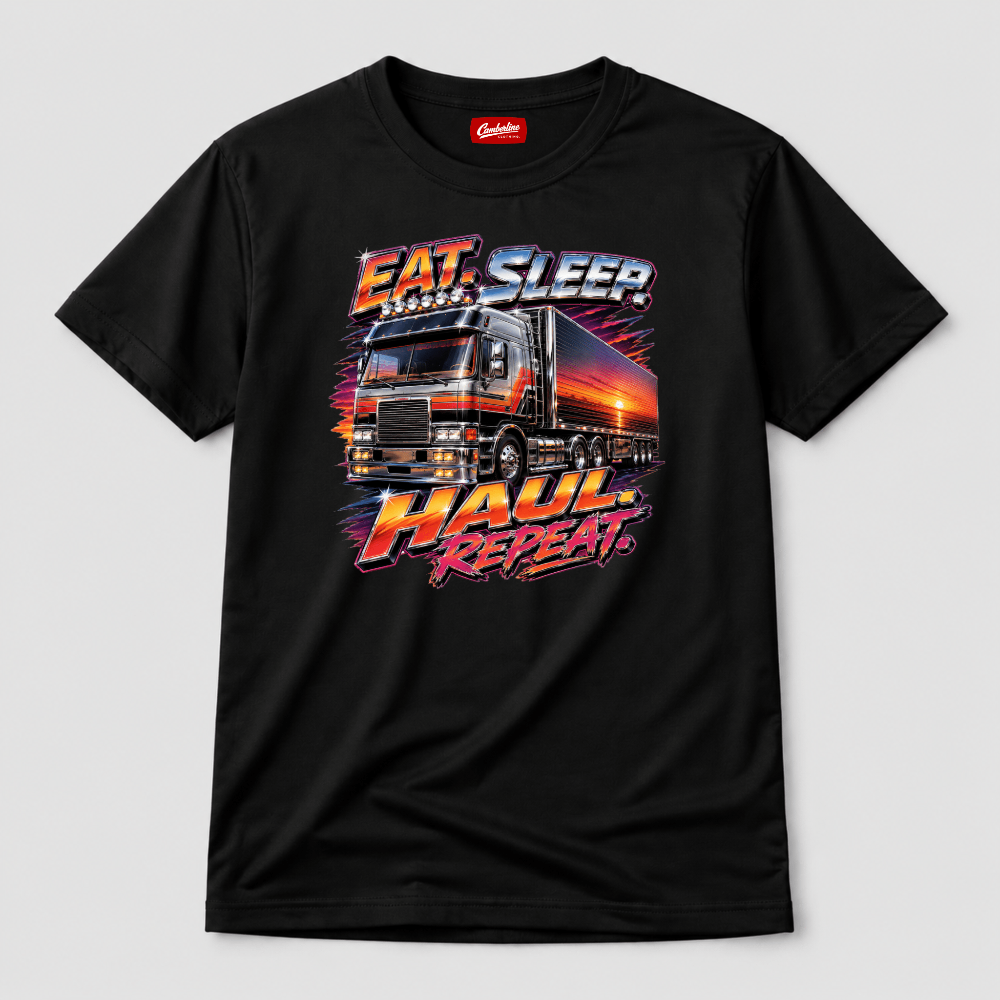 Eat Sleep Haul Repeat Retro Lorry T-Shirt