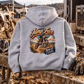 Camberline Motocross Motorcycle Graphic Hoodie - Jump Face grey themed garment hero
